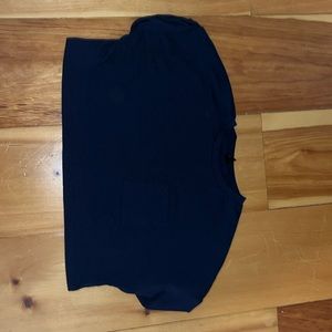 Small navy blue cropped shirt